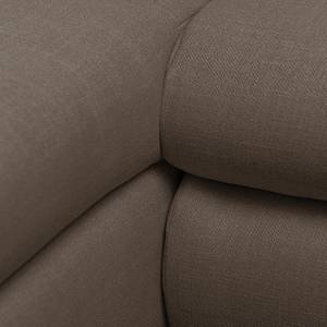 Ecksofa Infinity (mit Schlaffunktion) Webstoff - Espresso - Longchair davorstehend links