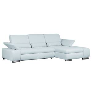 Ecksofa Infinity (mit Schlaffunktion) Webstoff - Pastellblau - Longchair davorstehend rechts