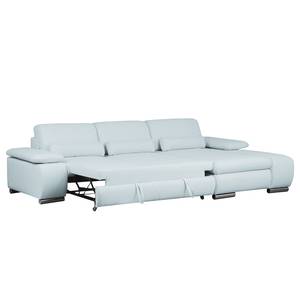 Ecksofa Infinity (mit Schlaffunktion) Webstoff - Pastellblau - Longchair davorstehend rechts