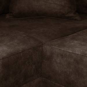 Canapé d'angle Inywa Aspect cuir antique - Microfibre Priya: Marron foncé - Avec fonction couchage