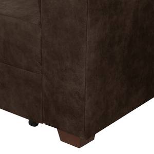 Canapé d'angle Inywa Aspect cuir antique - Microfibre Priya: Marron foncé - Avec fonction couchage