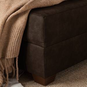 Canapé d'angle Inywa Aspect cuir antique - Microfibre Priya: Marron foncé - Avec fonction couchage