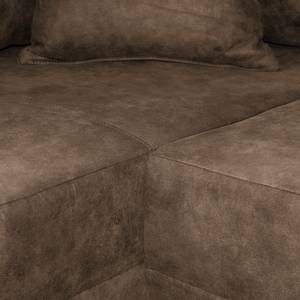 Canapé d'angle Inywa Aspect cuir antique - Microfibre Priya: Marron - Avec fonction couchage