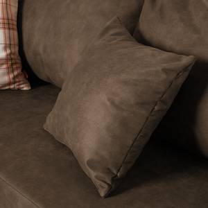 Canapé d'angle Inywa Aspect cuir antique - Microfibre Priya: Marron - Avec fonction couchage