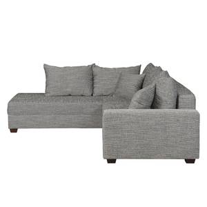 Canapé d'angle Inywa Avec fonction couchage - Tissu structuré - Gris - Méridienne montable à gauche ou à droite