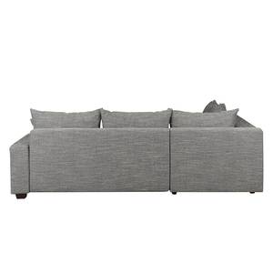 Canapé d'angle Inywa Avec fonction couchage - Tissu structuré - Gris - Méridienne montable à gauche ou à droite