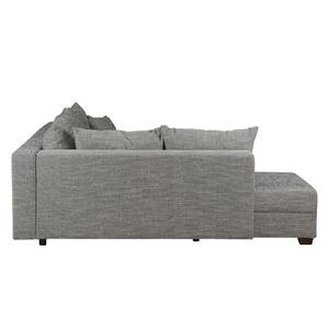 Canapé d'angle Inywa Avec fonction couchage - Tissu structuré - Gris - Méridienne montable à gauche ou à droite