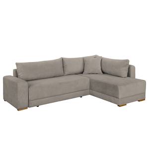 Ecksofa Jedway Microfaser - Cappuccino - Ottomane davorstehend rechts