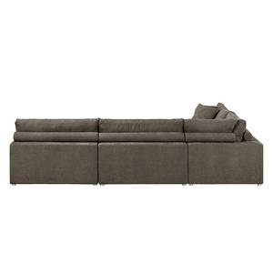 Ecksofa Jefferson Webstoff Hocker davorstehend rechts - Hellbraun