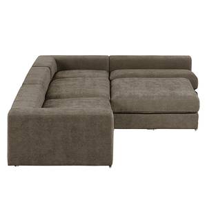 Ecksofa Jefferson Webstoff Hocker davorstehend rechts - Hellbraun