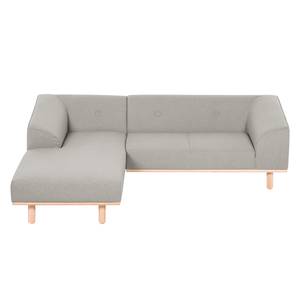 Ecksofa Jelsa Webstoff Webstoff - Grau - Longchair davorstehend links