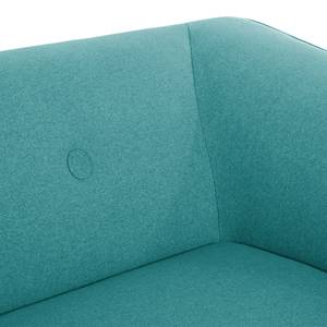 Canapé d'angle Jelsa Tissu - Bleu pétrole - Méridienne courte à gauche (vue de face)
