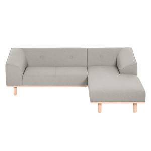 Ecksofa Jelsa Webstoff Grau - Longchair davorstehend rechts