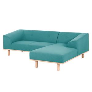 Ecksofa Jelsa Webstoff Webstoff - Petrol - Longchair davorstehend rechts