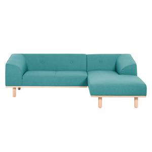 Ecksofa Jelsa Webstoff Webstoff - Petrol - Longchair davorstehend rechts