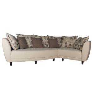 Ecksofa Joner Webstoff Beige Webstoff Beige - Longchair davorstehend rechts