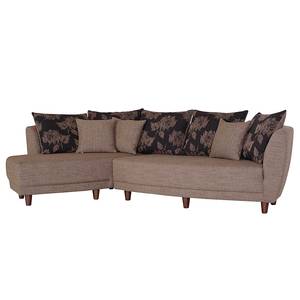 Ecksofa Joner Webstoff Braun Braun Longchair davorstehend links