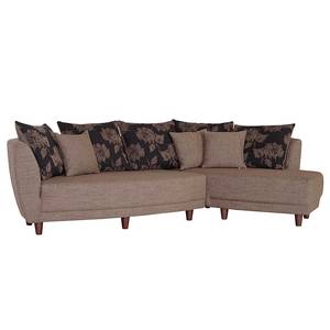 Ecksofa Joner Webstoff Braun Braun Webstoff Braun - Braun - Longchair davorstehend rechts