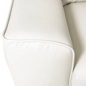 Canapé d'angle Jovita Cuir véritable Blanc vieilli - Fonction lit à gauche (vue de face)