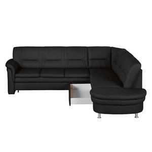 Ecksofa Kabalo Echtleder / Kunstleder Schwarz - Relaxfunktion