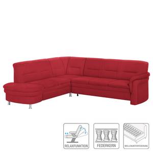 Ecksofa Kabalo Webstoff Rot - Relaxfunktion