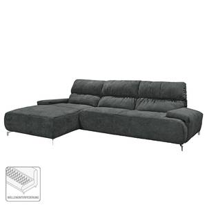 Ecksofa Kaland Webstoff Anthrazit - Longchair davorstehend links