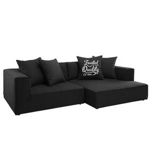 Ecksofa Big Cube Strukturstoff Schwarz