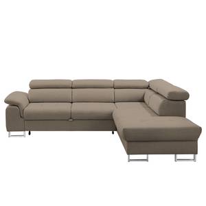 Ecksofa Keystone Strukturstoff - Cappuccino - Ottomane davorstehend rechts