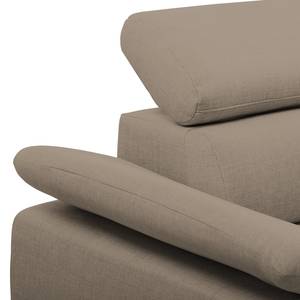 Ecksofa Keystone Strukturstoff - Cappuccino - Ottomane davorstehend rechts