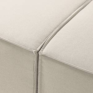 Canapé d’angle KINX méridienne Tissu - Tissu Osta: Blanc vieilli - Largeur : 260 cm - Méridienne courte à gauche (vue de face) - Avec réglage de la profondeur d'assise