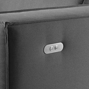 Canapé d’angle KINX méridienne Tissu - Tissu Osta: Anthracite - Largeur : 260 cm - Méridienne courte à gauche (vue de face) - Avec réglage de la profondeur d'assise
