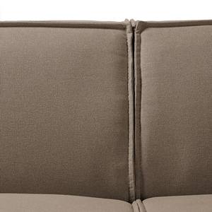 Canapé d’angle KINX méridienne Tissu - Tissu Osta: Cappuccino - Largeur : 260 cm - Méridienne courte à droite (vue de face) - Avec réglage de la profondeur d'assise