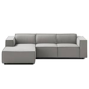 Ecksofa KINX mit Longchair Webstoff Osta: Graubraun - Breite: 260 cm - Longchair davorstehend links - Sitztiefenverstellung