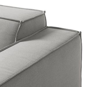 Canapé d’angle KINX méridienne Tissu - Tissu Osta: Marron gris - Largeur : 260 cm - Méridienne courte à droite (vue de face) - Avec réglage de la profondeur d'assise