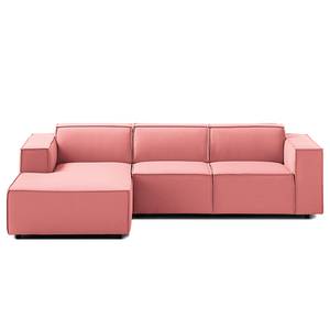 Ecksofa KINX mit Longchair Webstoff Osta: Koralle - Breite: 260 cm - Longchair davorstehend links - Sitztiefenverstellung