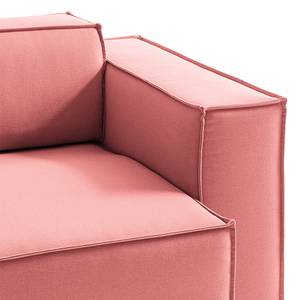 Canapé d’angle KINX méridienne Tissu - Tissu Osta: Corail - Largeur : 260 cm - Méridienne courte à gauche (vue de face) - Avec réglage de la profondeur d'assise