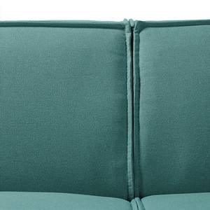 Ecksofa KINX mit Longchair Webstoff Osta: Petrol - Breite: 260 cm - Longchair davorstehend links - Sitztiefenverstellung