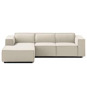 Ecksofa KINX mit Longchair Webstoff - Webstoff Osta: Altweiß - Breite: 260 cm - Longchair davorstehend links - Keine Funktion