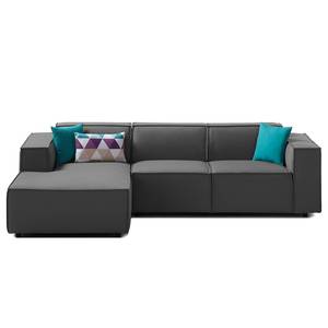 Ecksofa KINX mit Longchair Webstoff - Webstoff Osta: Anthrazit - Breite: 260 cm - Longchair davorstehend links - Keine Funktion