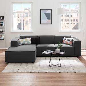 Ecksofa KINX mit Longchair Webstoff - Webstoff Osta: Anthrazit - Breite: 260 cm - Longchair davorstehend links - Keine Funktion