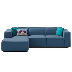 Ecksofa KINX mit Longchair Webstoff - Webstoff Osta: Dunkelblau - Breite: 260 cm - Longchair davorstehend links - Keine Funktion