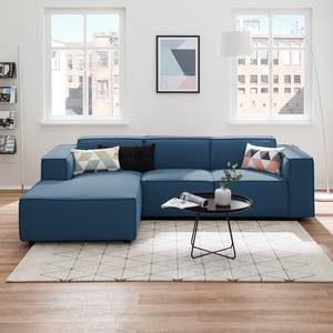 Ecksofa KINX mit Longchair Webstoff - Webstoff Osta: Dunkelblau - Breite: 260 cm - Longchair davorstehend links - Keine Funktion