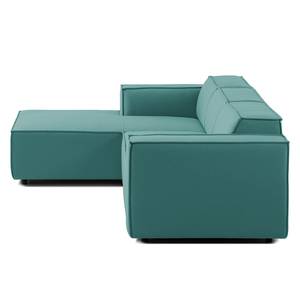 Ecksofa KINX mit Longchair Webstoff - Webstoff Osta: Petrol - Breite: 260 cm - Longchair davorstehend links - Keine Funktion