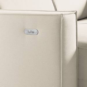 Canapé d’angle KINX méridienne Tissu - Tissu Osta: Blanc vieilli - Largeur : 260 cm - Méridienne courte à droite (vue de face) - Avec réglage de la profondeur d'assise