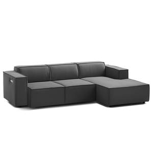 Ecksofa KINX mit Longchair Webstoff Osta: Anthrazit - Breite: 260 cm - Longchair davorstehend rechts - Sitztiefenverstellung