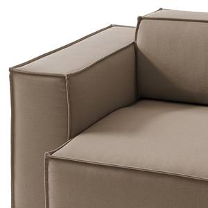 Canapé d’angle KINX méridienne Tissu - Tissu Osta: Cappuccino - Largeur : 260 cm - Méridienne courte à droite (vue de face) - Avec réglage de la profondeur d'assise