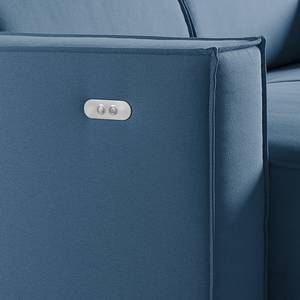 Canapé d’angle KINX méridienne Tissu - Tissu Osta: Bleu foncé - Largeur : 260 cm - Méridienne courte à droite (vue de face) - Avec réglage de la profondeur d'assise