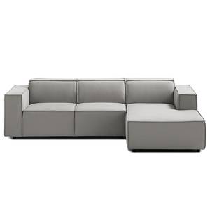 Ecksofa KINX mit Longchair Webstoff - Webstoff Osta: Graubraun - Breite: 260 cm - Longchair davorstehend rechts - Sitztiefenverstellung