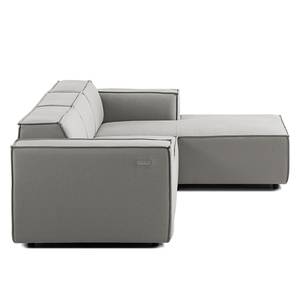 Ecksofa KINX mit Longchair Webstoff - Webstoff Osta: Graubraun - Breite: 260 cm - Longchair davorstehend rechts - Sitztiefenverstellung