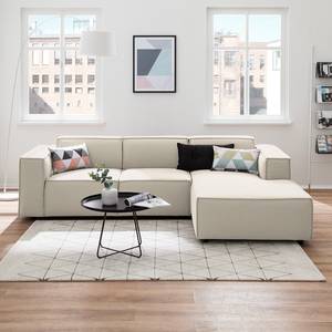 Ecksofa KINX mit Longchair Webstoff - Webstoff Osta: Altweiß - Breite: 260 cm - Longchair davorstehend rechts - Keine Funktion